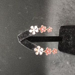 HOST PICK! Unbranded orange pink flower dangle stud earrings